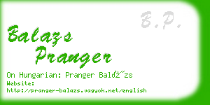 balazs pranger business card